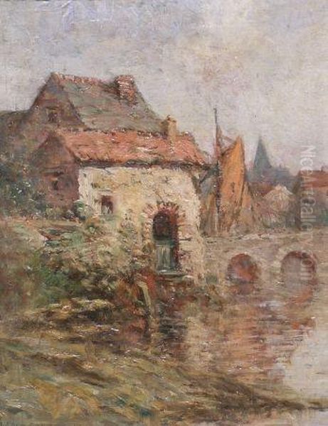 Fishing Village Oil Painting by Edward Loyal Field