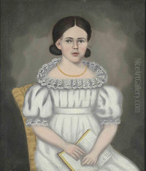 Portrait Of A Young Girl In A Yellow Chair Oil Painting by Erastus Salisbury Field