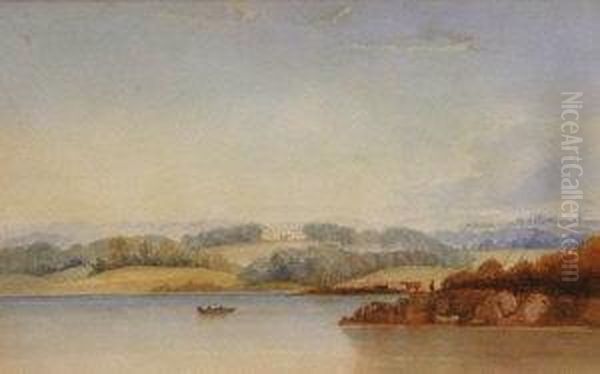 Picton Castle South Wales Oil Painting by Anthony Vandyke Copley Fielding