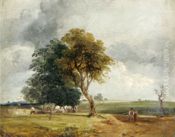 Landskapstudie Oil Painting by Anthony Vandyke Copley Fielding