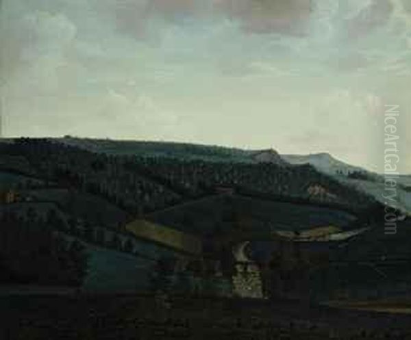 View Of Rough Hay Wood And Lands Adjacent, Sowerby, Near Halifax,yorkshire Oil Painting by Nathan Theodore Fielding