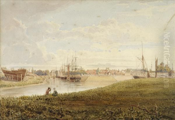 The Port Of Caen Oil Painting by Theodore Henry Fielding