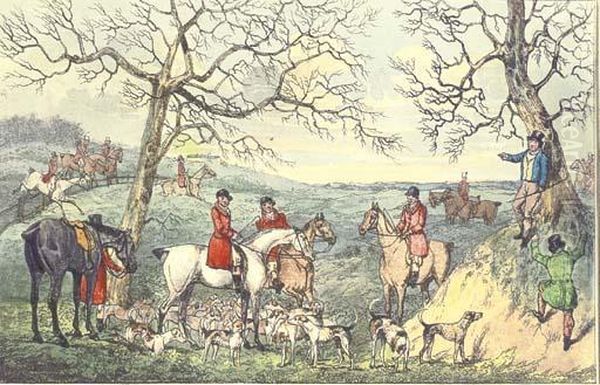 'fox Hunting' Oil Painting by Theodore Henry Fielding