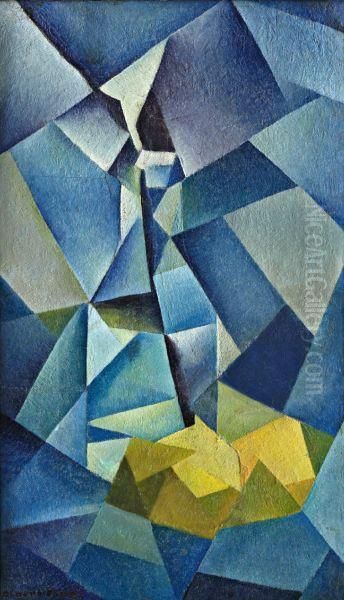 Geometrisch Compositie Oil Painting by Albert Fiks