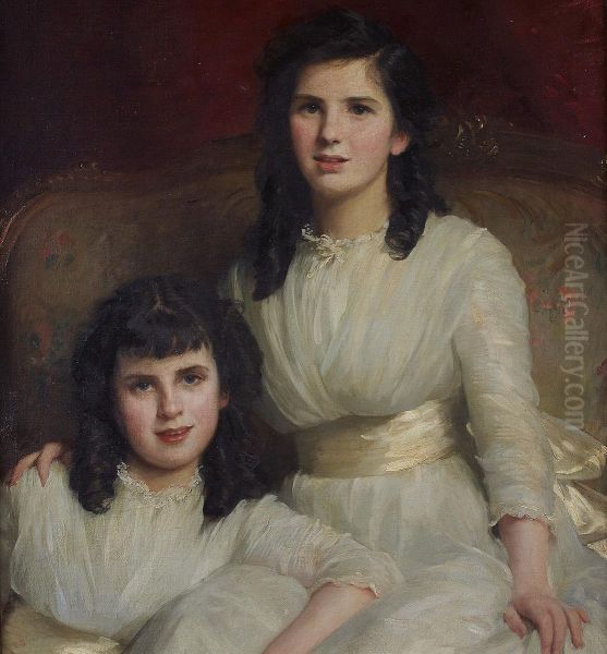 Portrait Study Of Ailsa And Dorothy Ingles Oil Painting by Sir Samuel Luke Fildes