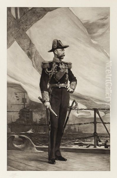 Portrait Of George V Oil Painting by Sir Samuel Luke Fildes