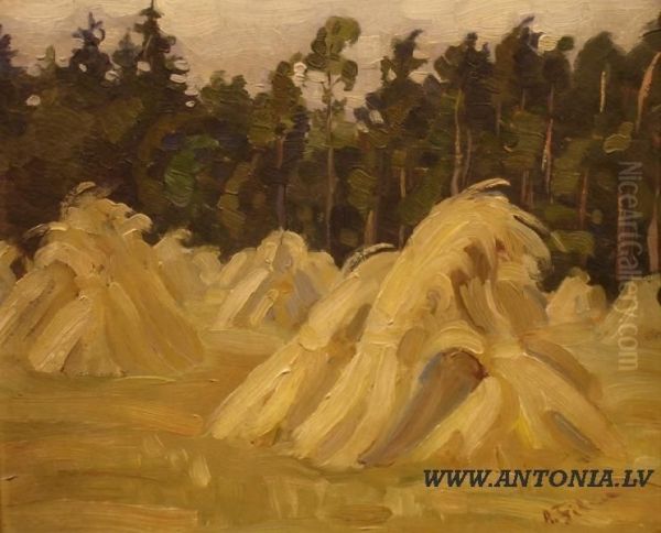 Rya-straw Oil Painting by Alberts Filka