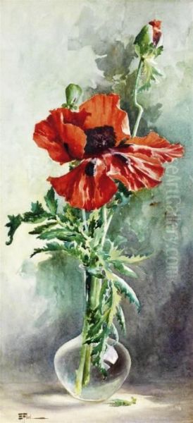 Bouquet Au Coquelicot Oil Painting by Ernest Filliard