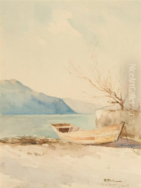 Lac Du Bourget Oil Painting by Ernest Filliard