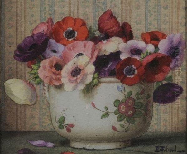 Bouquet De Pavots Oil Painting by Ernest Filliard