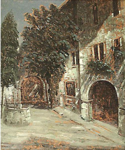 Cortile Verso Sera Oil Painting by Arturo Finazzer