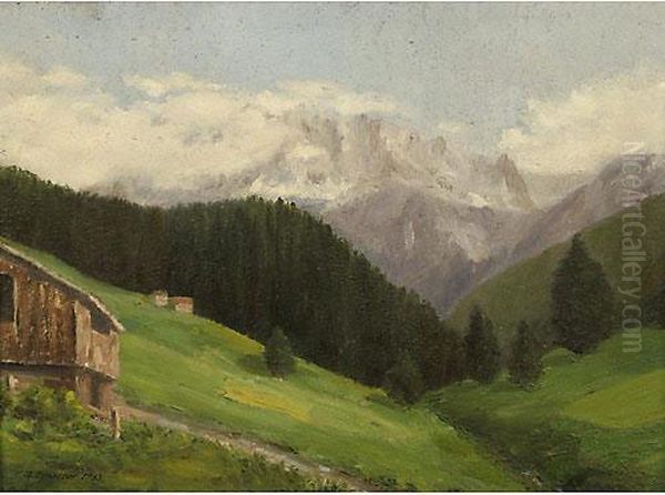 Paesaggio Dimontagna Oil Painting by G. Finazzer