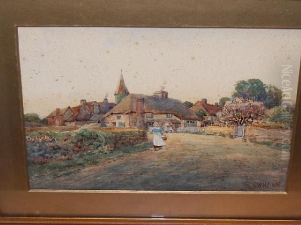 Rural Street Scene Oil Painting by E.E. Finch