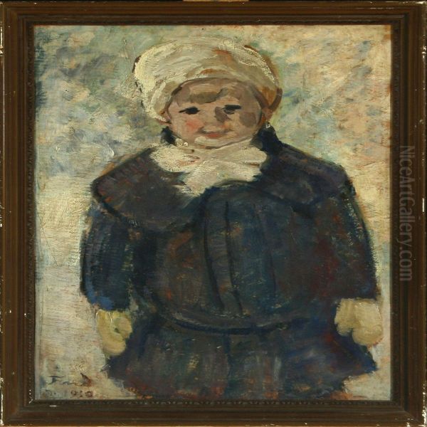 Portrait Of A Child Oil Painting by Ludvig Find