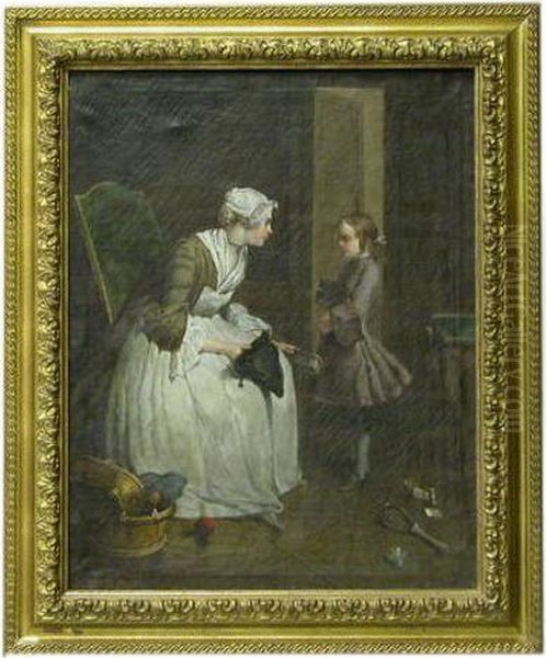 La Servante Et Le Jeune Marquis Oil Painting by Francois Finet