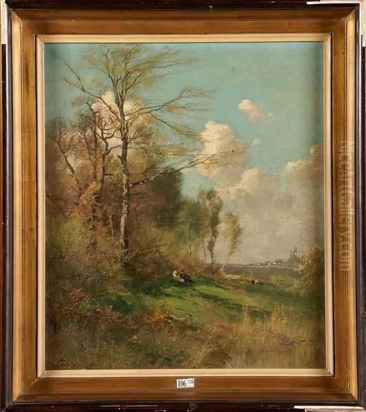 Paysage Anime Oil Painting by August Fink