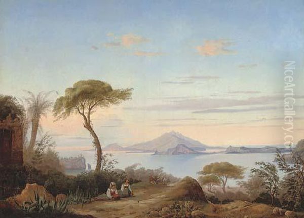 Ciociari On The Coast Before Capri Oil Painting by Ernest Finkernagel