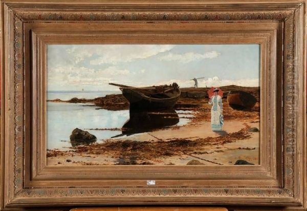 Elegante Sur La Plage Oil Painting by Alexander Finlay