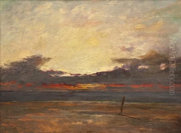 A Sunset Study Oil Painting by John Finnie