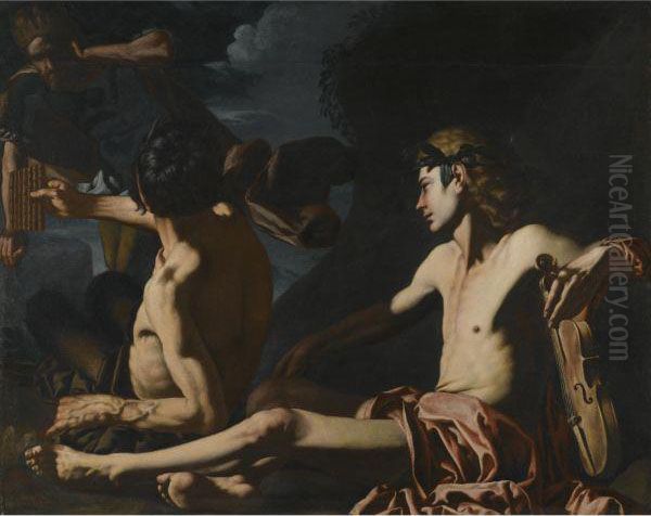 The Musical Contest Between Apollo And Pan by Paolo Domenico Finoglia