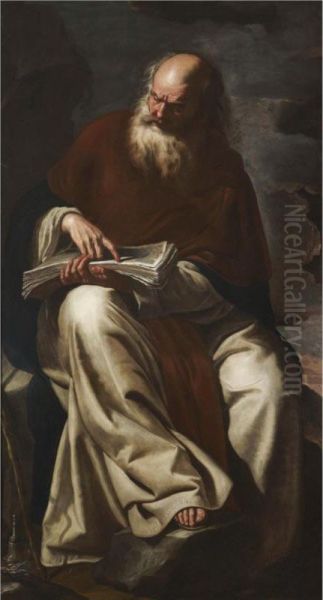 Saint Anthony Abbot Oil Painting by Paolo Domenico Finoglia