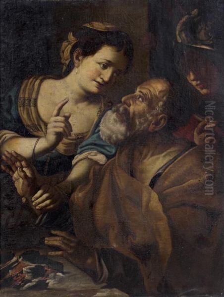 Le Reniement De Saint Pierre Oil Painting by Ludovicus Finsonius (see FINSON, Louis)