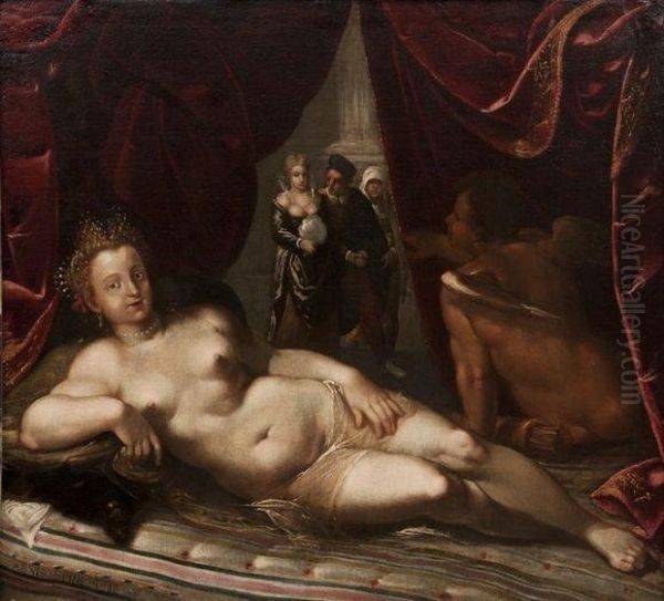 Venus Et L'amour. Oil Painting by Ludovicus Finsonius (see FINSON, Louis)