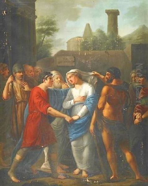 Gottingen Auslieferung Der Brisis Oil Painting by Johann Dominicus Fiorillo