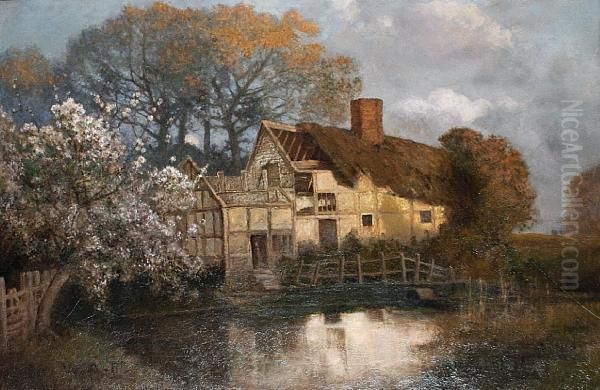 An Evening At The Old Cottage Oil Painting by Walter Alfred Firkins