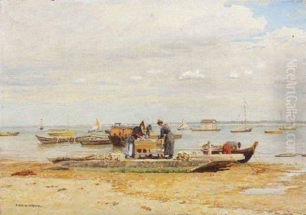 Le Bassin D'arcachon Oil Painting by Marie-Francois-Firmin Girard