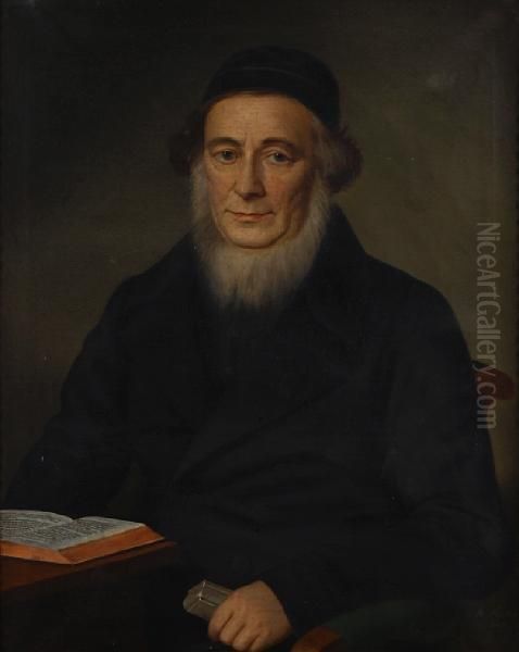 A Portrait Of A Scholar Oil Painting by B. Fischer