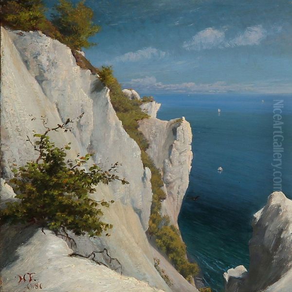 Summer Day At Mons Klint, Denmark Oil Painting by Hans Christian Fischer