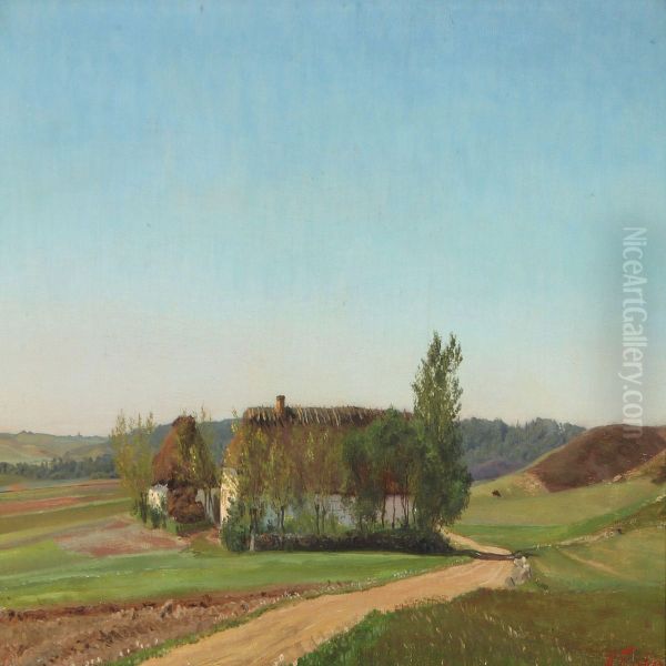 Gammelstrup Bakker Ved Vestbirk Oil Painting by Hans Christian Fischer