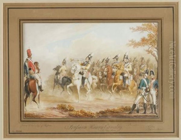 Prufsian Heavy Cavalry Oil Painting by Johann George Paul Fischer