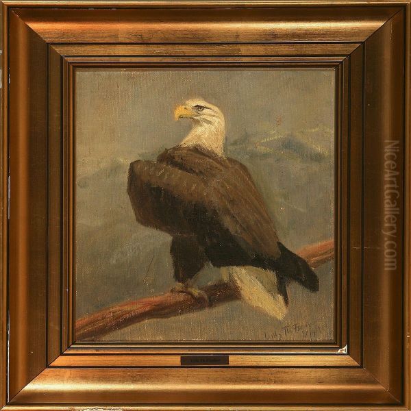 An Eagle Oil Painting by Vilhelm Theodor Fischer