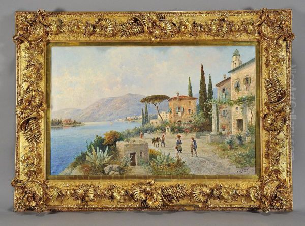 Veduta Di Lago Oil Painting by Georg Fischof