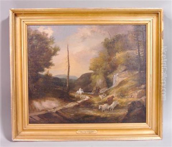 Shepherd On Horseback Oil Painting by Alvan Fisher