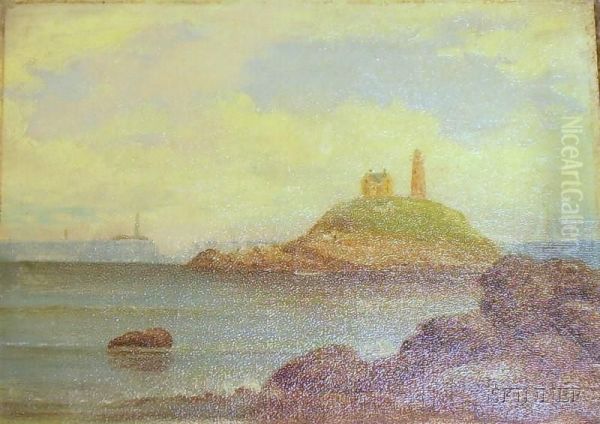 Lighthouse Oil Painting by D.A. Fisher