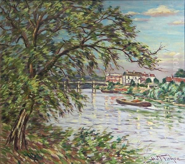 On The River Oil Painting by Hugo Melville Fisher