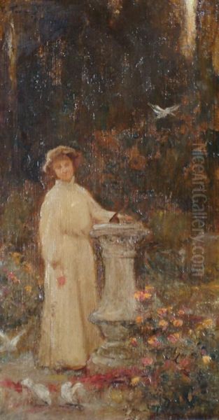 The Sundial Oil Painting by Percy Harland Fisher