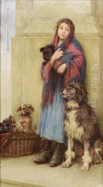 Dogs For Sale Oil Painting by Percy Harland Fisher