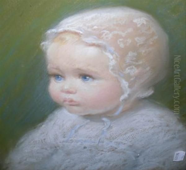 Portrait Of Joan Thompson As A Child Oil Painting by Percy Harland Fisher