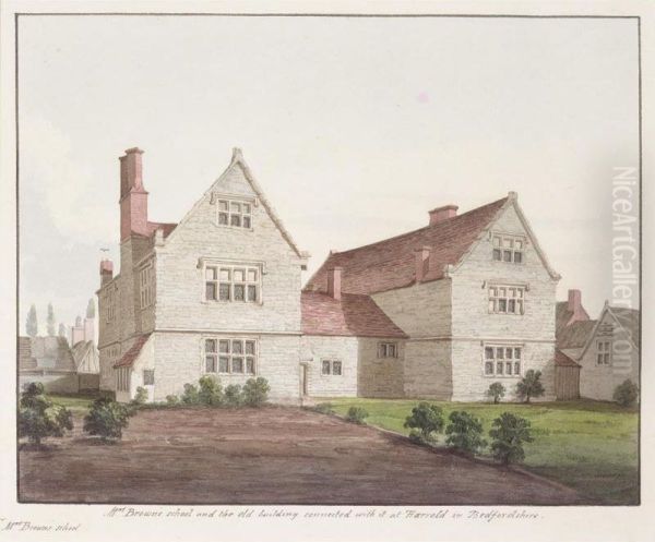 Mrs Brown's School At Harrold, Bedfordshire Oil Painting by Thomas Fisher