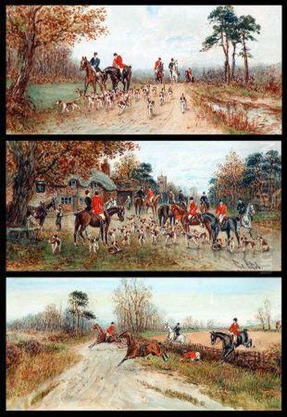 Hunting Scenes Oil Painting by Fred Fitch