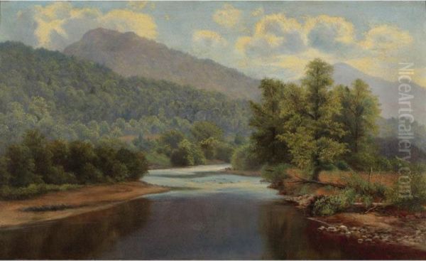 A Mountain River Oil Painting by John Lee Fitch