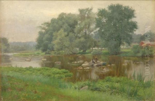 An August Day Oil Painting by William Crothers Fitler