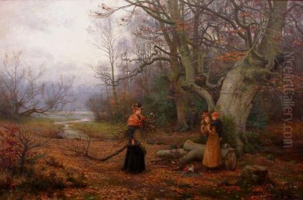 Wood Gatherers, Burnham Beeches Oil Painting by Florence Fitzgerald