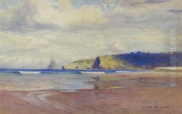 Coastal View Oil Painting by Gerald Fitzgerald