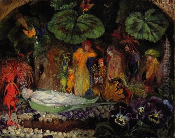 Death Of The Fairy Queen Oil Painting by John Anster Fitzgerald