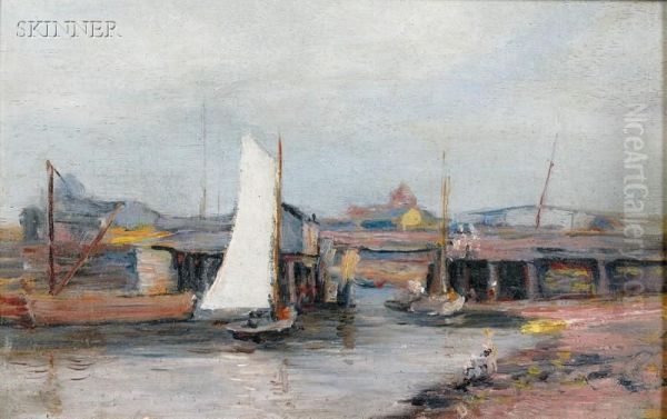 Harbor View Oil Painting by James L. Fitzgibbon